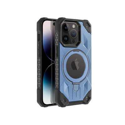Husa IPhone 15 Pro Max, Armor Magsafe cu Inel, Albastru